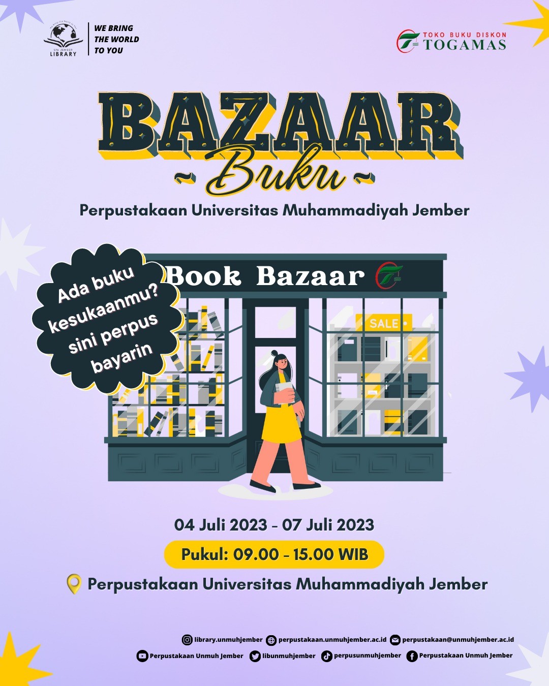 UPT Perpustakaan Universitas Muhammadiyah Jember mengadakan Bazar Buku